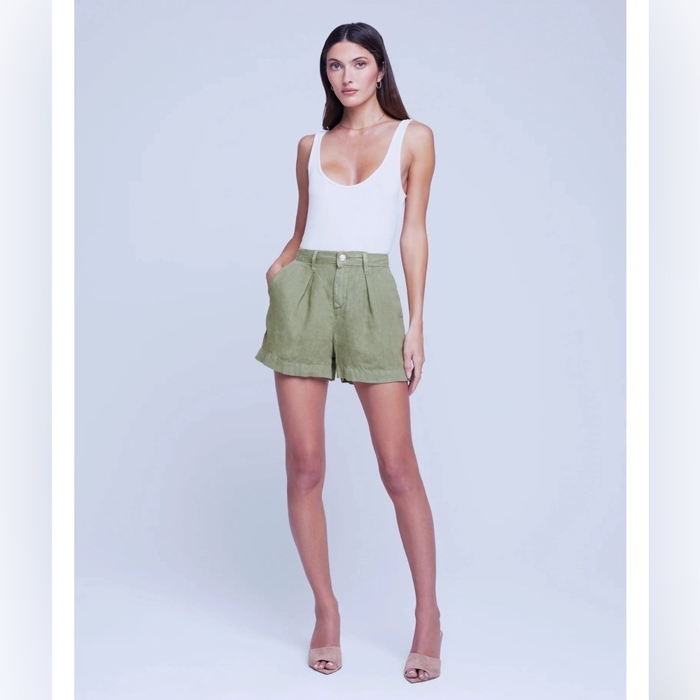 L’Agence Classic Coastal Chic 100%‎ Linen Shorts